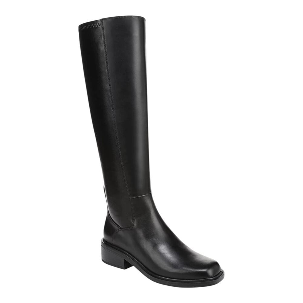 Franco Sarto Women's Gisella Leather Wide Calf Knee High Boots Black Size 7